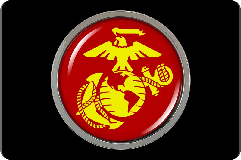 USMC - Marine Corps EGA - Tow Hitch Cover with Chrome Emblem (r)